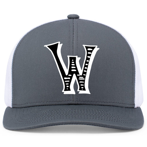 Woodson Whiskey W Trucker Mesh Hat - Graphite / White / Graphite