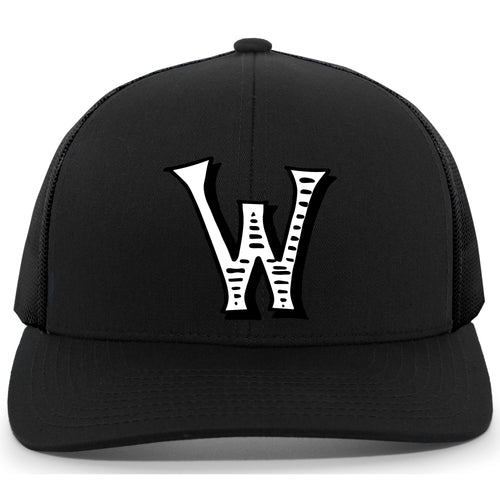 Woodson Whiskey W Trucker Mesh Hat - Black
