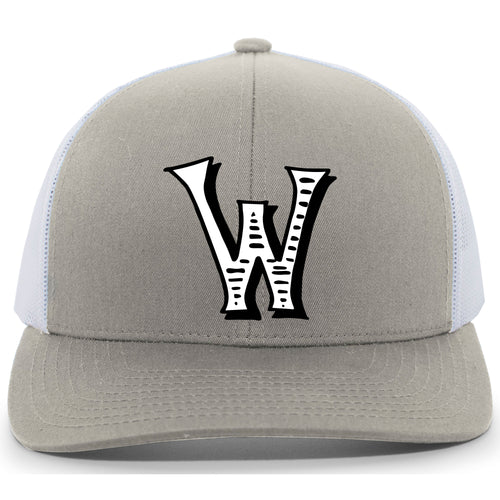 Woodson Whiskey White W Trucker Mesh Hat - Silver / White / Silver