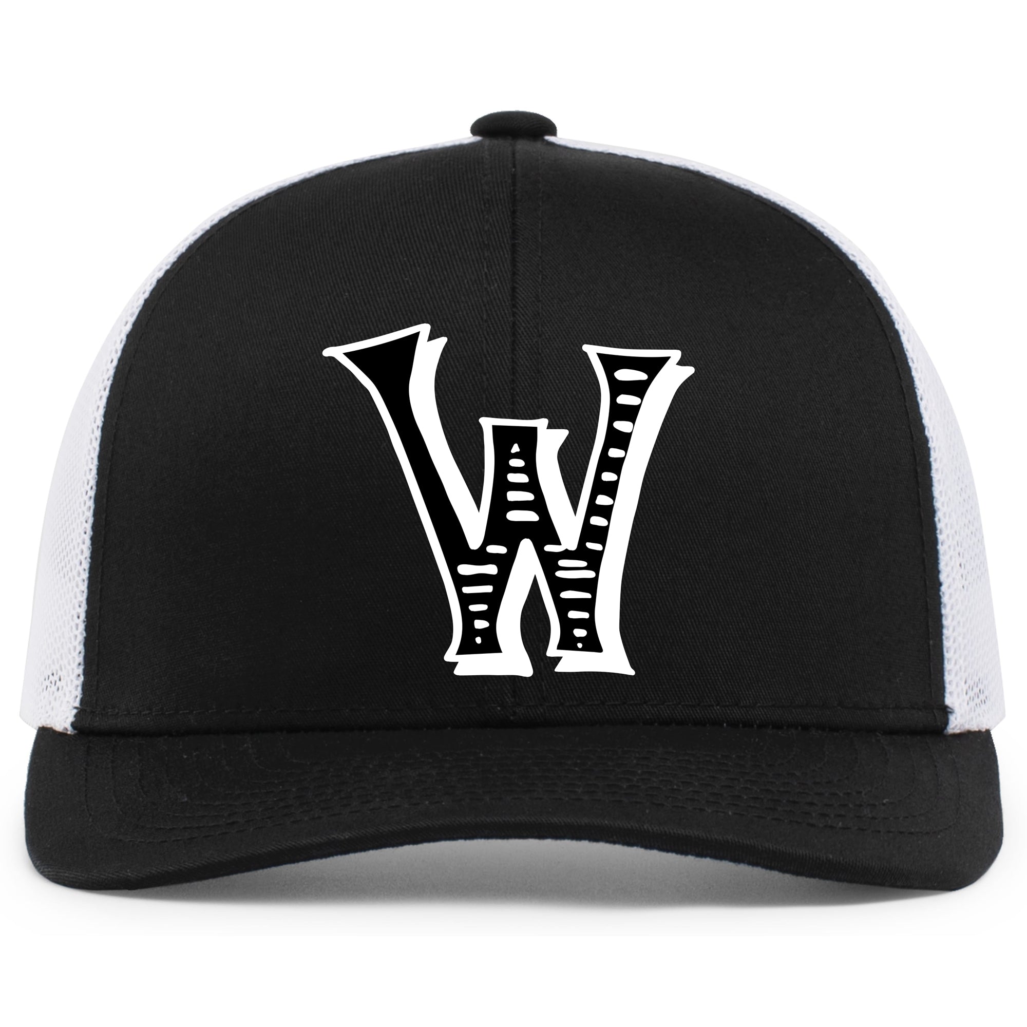 Woodson Whiskey W Trucker Mesh Hat - Black / White / Black 