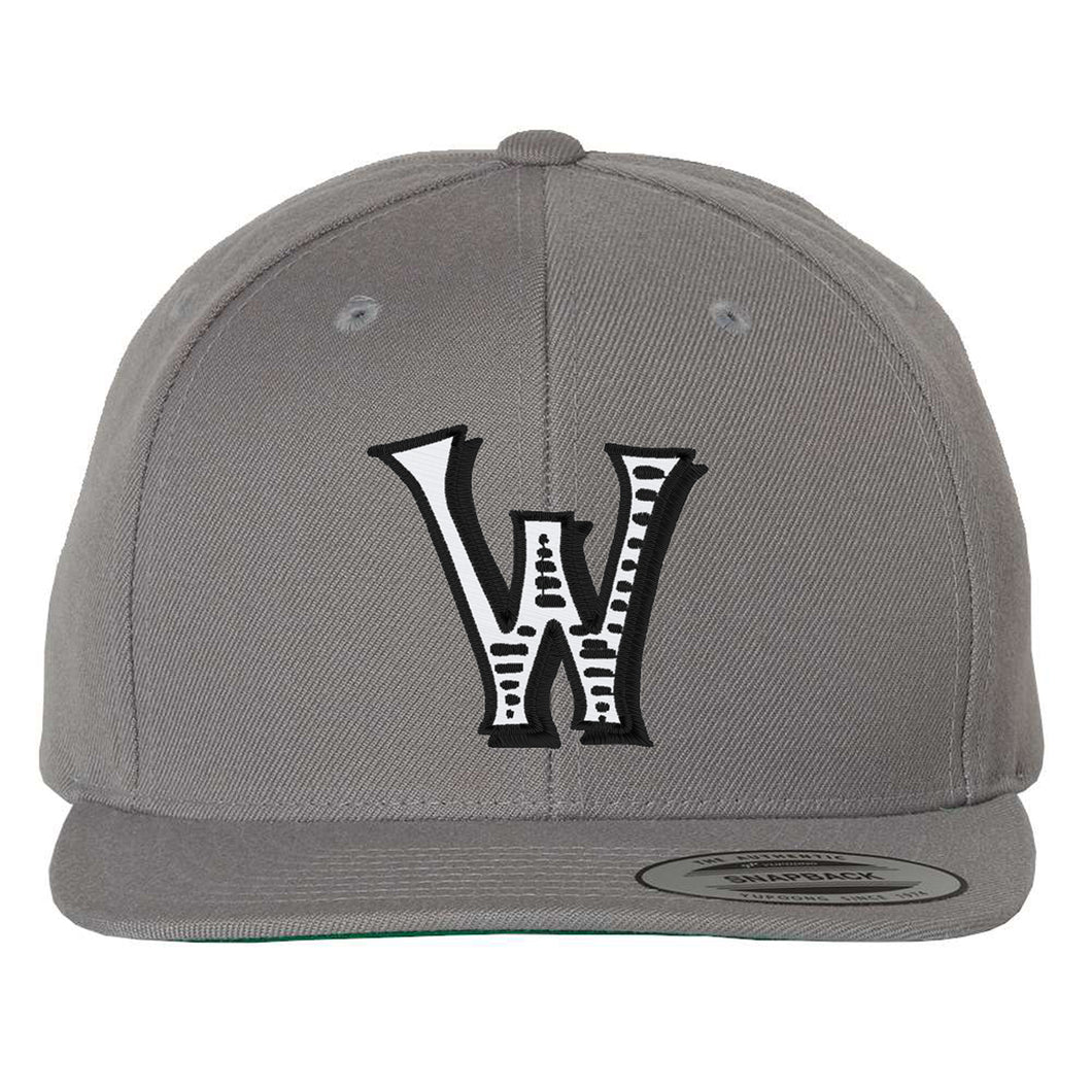 Woodson Whiskey W Flatbill Snapback - Silver