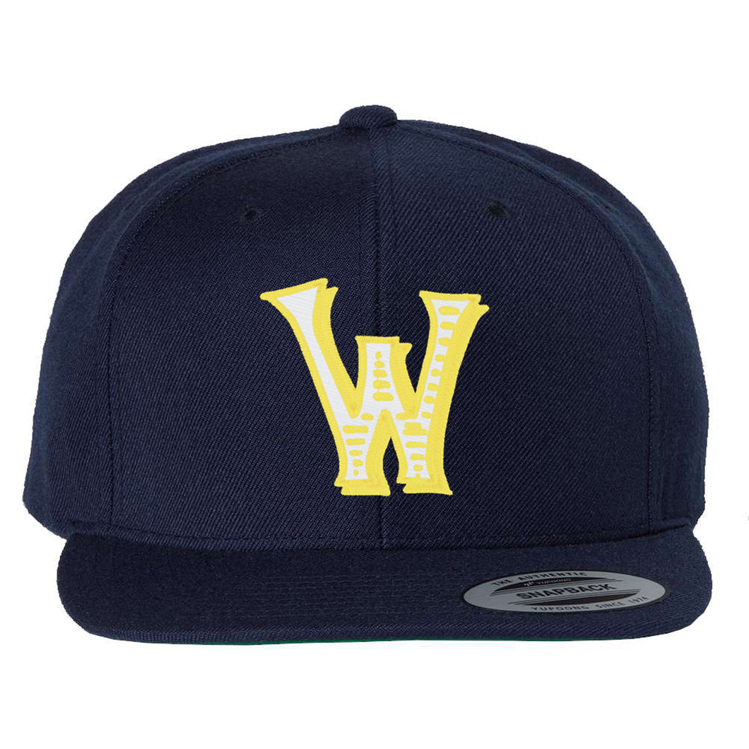 Woodson Whiskey W Flatbill Snapback - Navy
